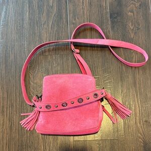 Free People Pink Suede Crossbody Bag